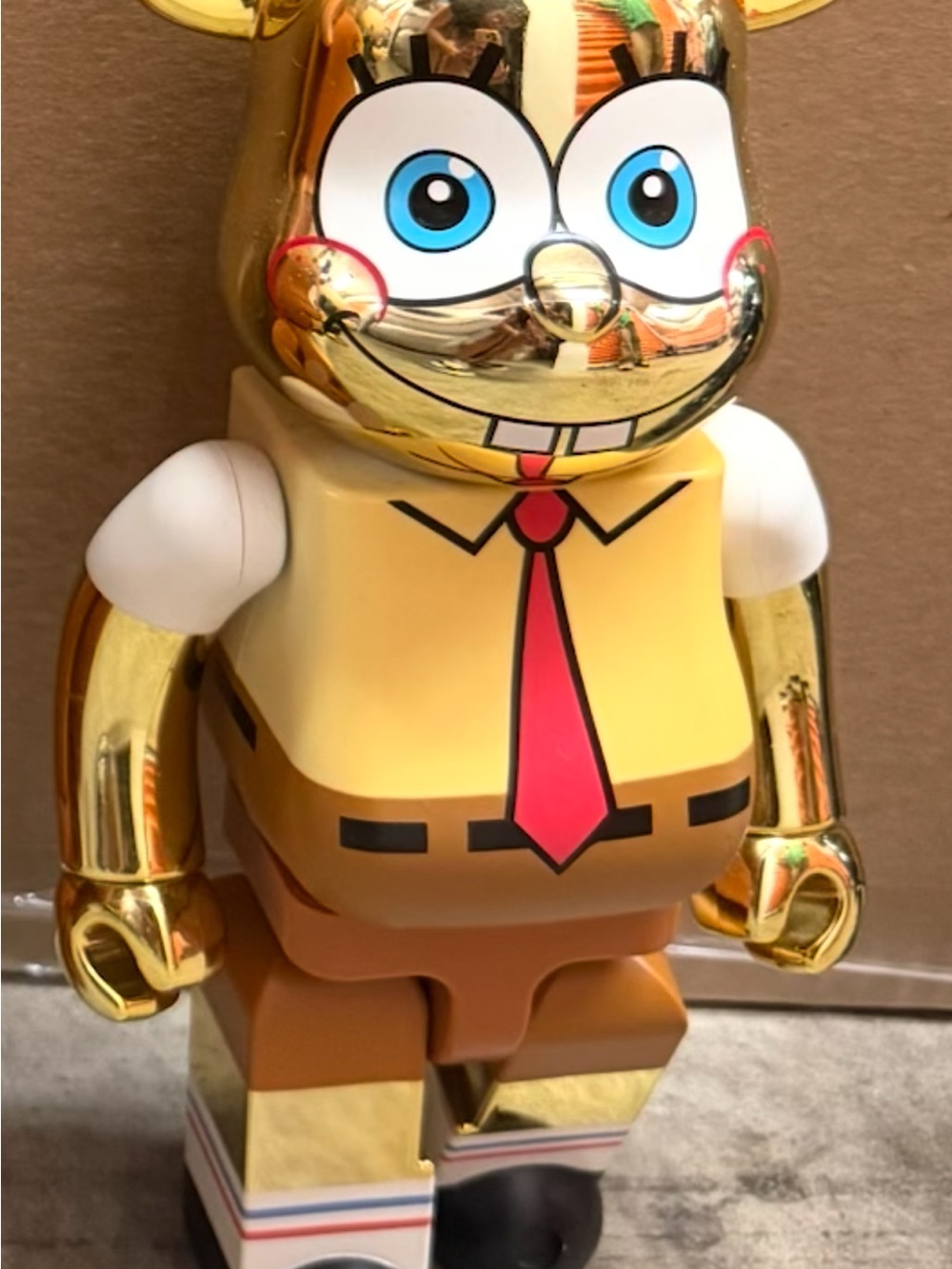 Authentic MEDICOM TOY SpongeBob Gold Chrome BE@RBRICK 1000% Rare Collectible